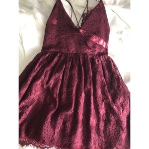 Tobi red lace dress